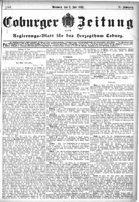 Coburger Zeitung Mittwoch 3. Juli 1895