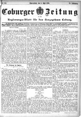 Coburger Zeitung Samstag 6. Juli 1895