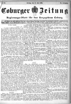 Coburger Zeitung Freitag 12. Juli 1895