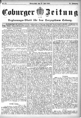 Coburger Zeitung Samstag 27. Juli 1895