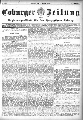 Coburger Zeitung Freitag 2. August 1895