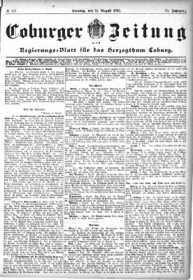 Coburger Zeitung Sonntag 11. August 1895