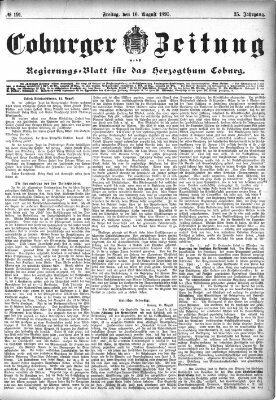 Coburger Zeitung Freitag 16. August 1895