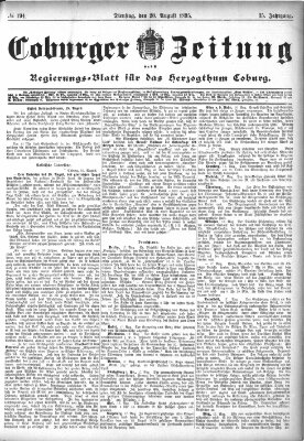 Coburger Zeitung Dienstag 20. August 1895