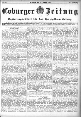 Coburger Zeitung Mittwoch 21. August 1895