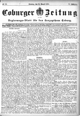 Coburger Zeitung Sonntag 25. August 1895