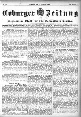 Coburger Zeitung Dienstag 27. August 1895