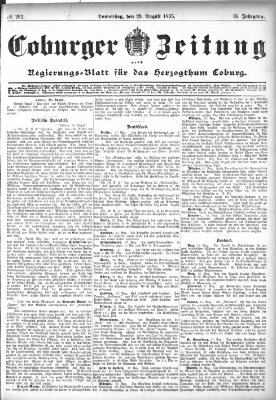 Coburger Zeitung Donnerstag 29. August 1895