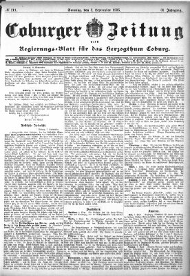 Coburger Zeitung Sonntag 8. September 1895