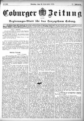 Coburger Zeitung Dienstag 10. September 1895