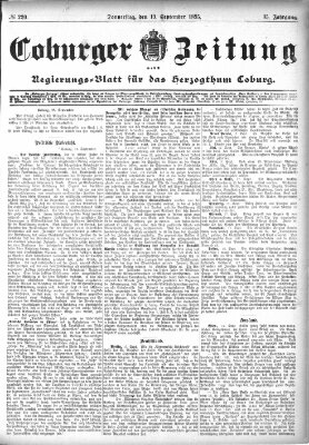 Coburger Zeitung Donnerstag 19. September 1895