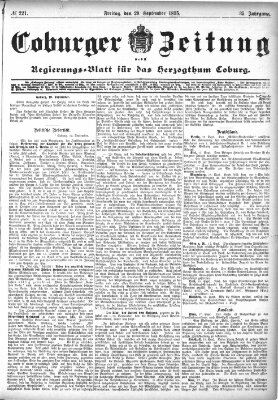 Coburger Zeitung Freitag 20. September 1895