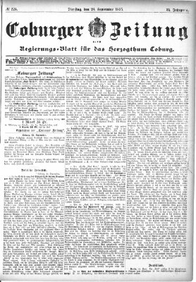 Coburger Zeitung Dienstag 24. September 1895