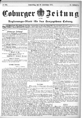 Coburger Zeitung Donnerstag 26. September 1895