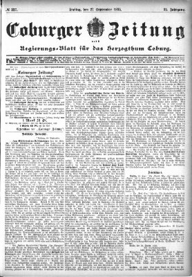 Coburger Zeitung Freitag 27. September 1895