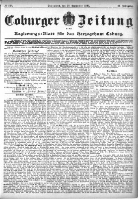 Coburger Zeitung Samstag 28. September 1895