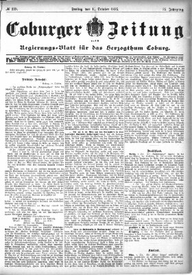 Coburger Zeitung Freitag 11. Oktober 1895