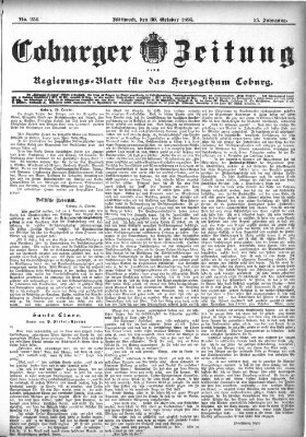 Coburger Zeitung Mittwoch 30. Oktober 1895