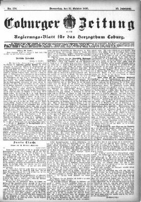 Coburger Zeitung Donnerstag 31. Oktober 1895