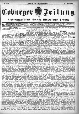 Coburger Zeitung Sonntag 3. November 1895