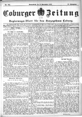 Coburger Zeitung Samstag 9. November 1895