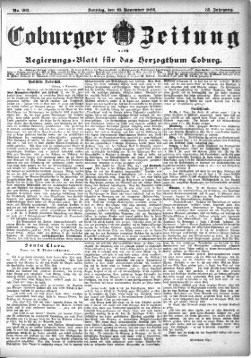 Coburger Zeitung Sonntag 10. November 1895