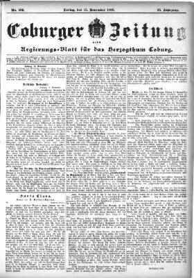 Coburger Zeitung Freitag 15. November 1895