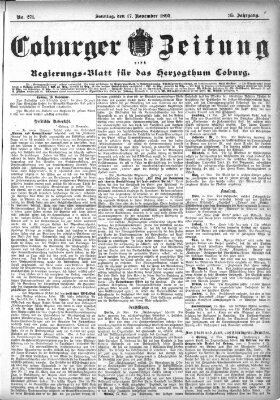 Coburger Zeitung Sonntag 17. November 1895