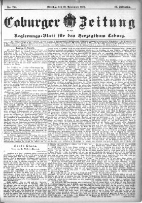 Coburger Zeitung Dienstag 19. November 1895