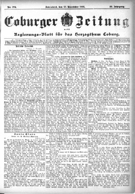 Coburger Zeitung Samstag 23. November 1895