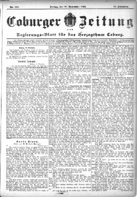 Coburger Zeitung Freitag 29. November 1895