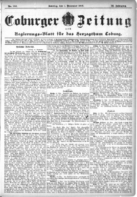 Coburger Zeitung Sonntag 1. Dezember 1895