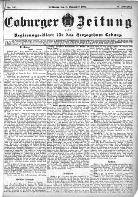 Coburger Zeitung Mittwoch 11. Dezember 1895