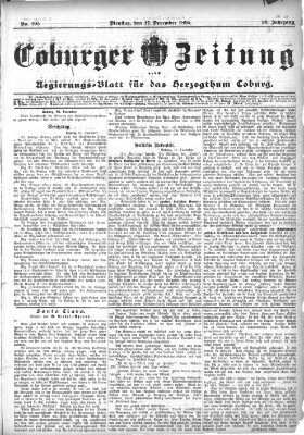 Coburger Zeitung Dienstag 17. Dezember 1895