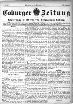 Coburger Zeitung Mittwoch 18. Dezember 1895