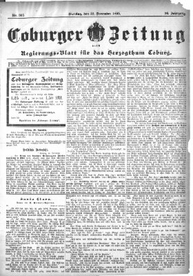 Coburger Zeitung Dienstag 31. Dezember 1895