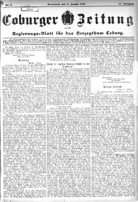 Coburger Zeitung Samstag 11. Januar 1896