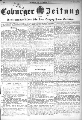 Coburger Zeitung Mittwoch 15. Januar 1896