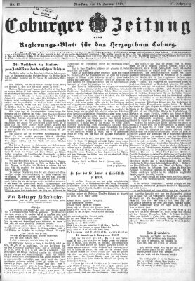 Coburger Zeitung Dienstag 21. Januar 1896