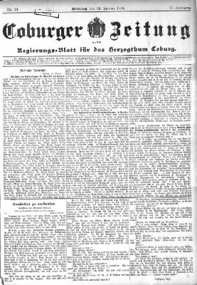 Coburger Zeitung Mittwoch 29. Januar 1896