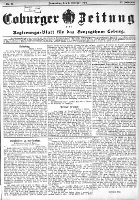 Coburger Zeitung Donnerstag 6. Februar 1896