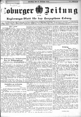 Coburger Zeitung Dienstag 11. Februar 1896