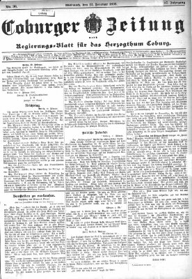 Coburger Zeitung Mittwoch 12. Februar 1896