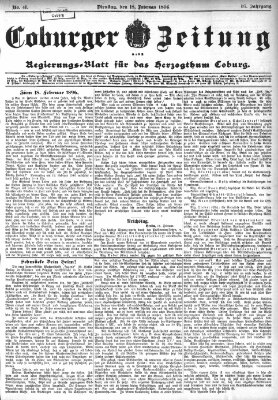 Coburger Zeitung Dienstag 18. Februar 1896