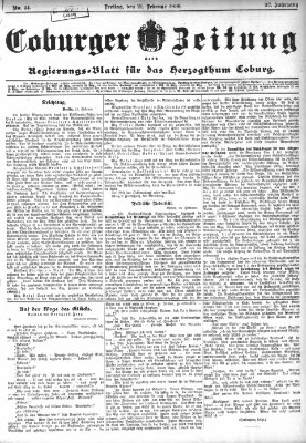 Coburger Zeitung Freitag 21. Februar 1896