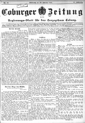 Coburger Zeitung Mittwoch 26. Februar 1896