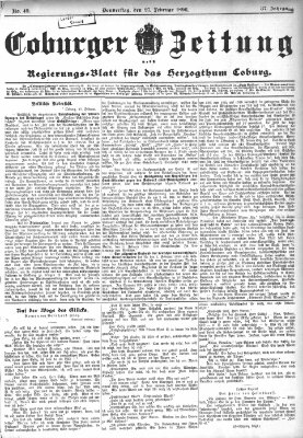 Coburger Zeitung Donnerstag 27. Februar 1896