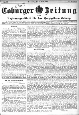 Coburger Zeitung Donnerstag 5. März 1896