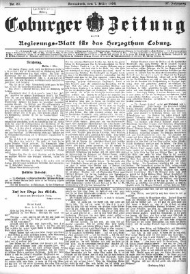 Coburger Zeitung Samstag 7. März 1896