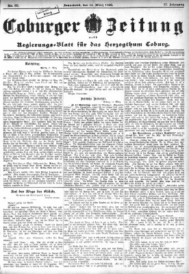 Coburger Zeitung Samstag 14. März 1896